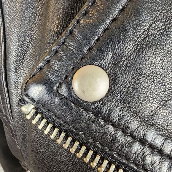 ALL SAINTS | RARE Gidley Leather Biker Jacket Sz 2 Black Studded Rocker Staple - Picture 13 of 13